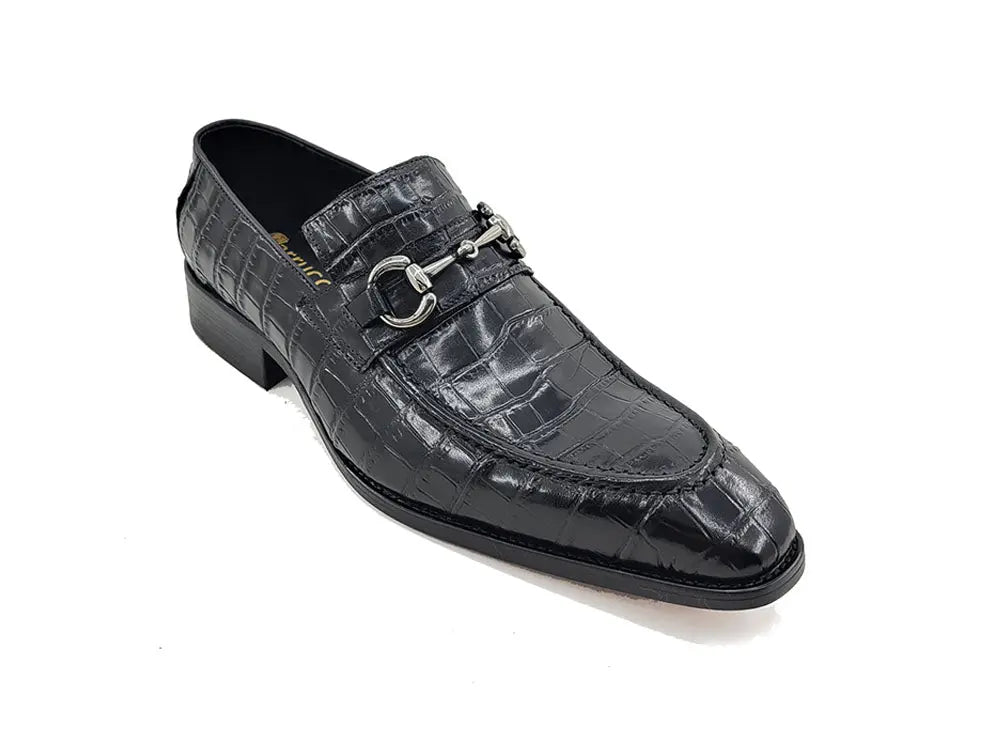 Buckle Loafer w Gator Embossed Leather Carrucci