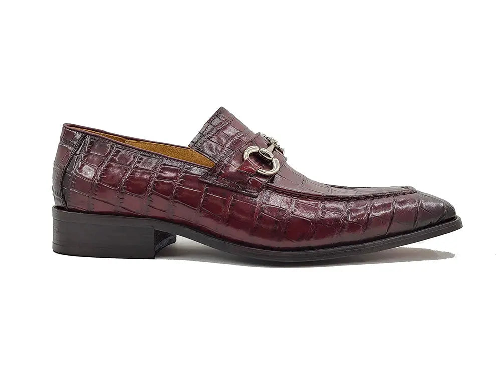 Buckle Loafer w Gator Embossed Leather Carrucci