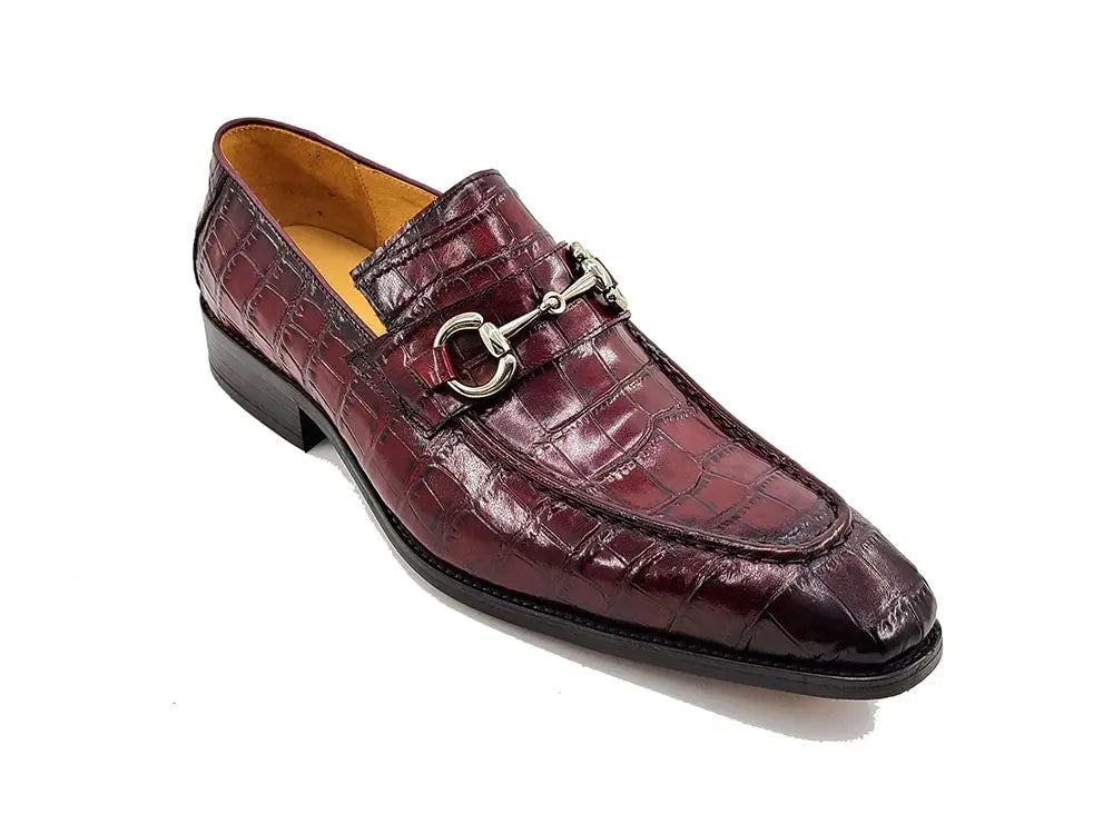 Buckle Loafer w Gator Embossed Leather Carrucci