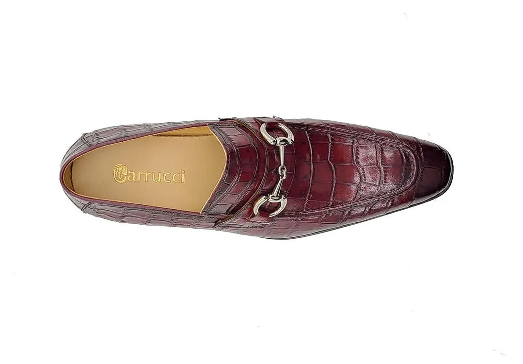 Buckle Loafer w Gator Embossed Leather Carrucci