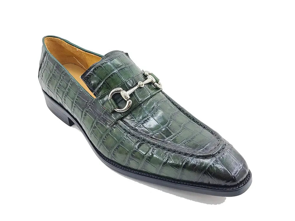 Buckle Loafer w Gator Embossed Leather Carrucci