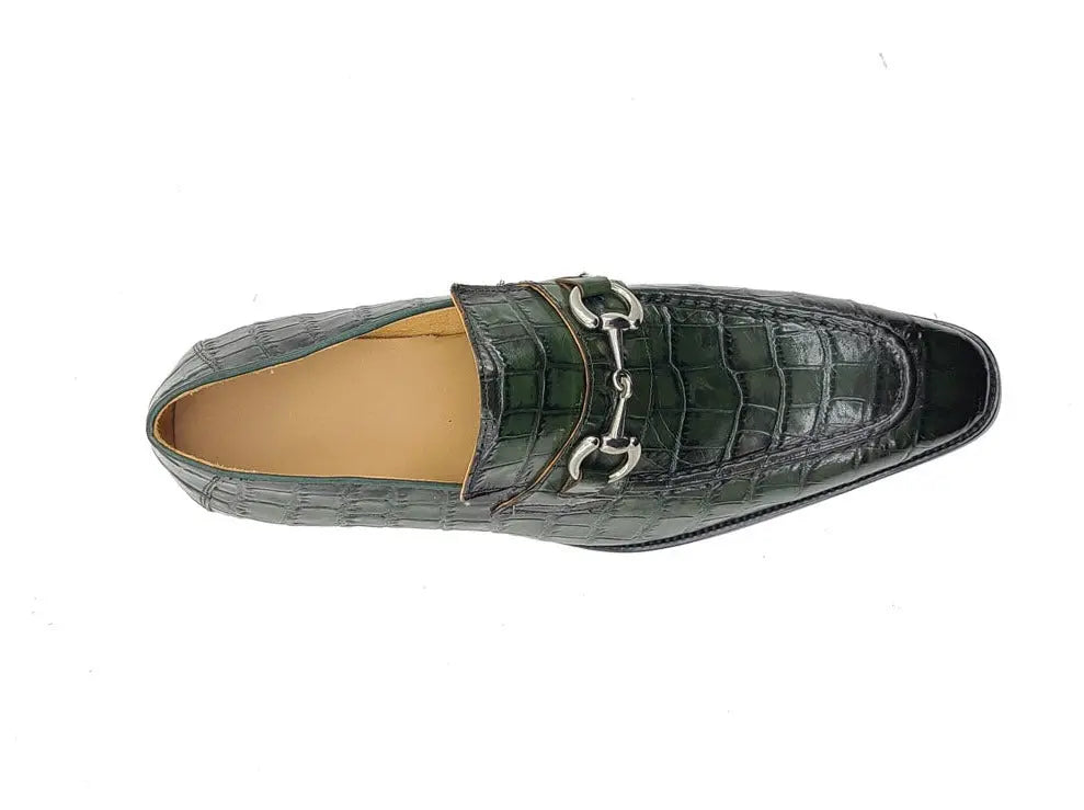 Buckle Loafer w Gator Embossed Leather Carrucci