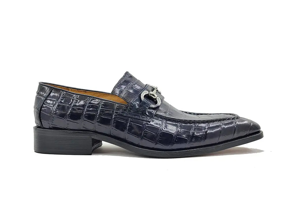 Buckle Loafer w Gator Embossed Leather Carrucci