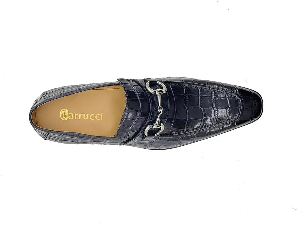 Buckle Loafer w Gator Embossed Leather Carrucci