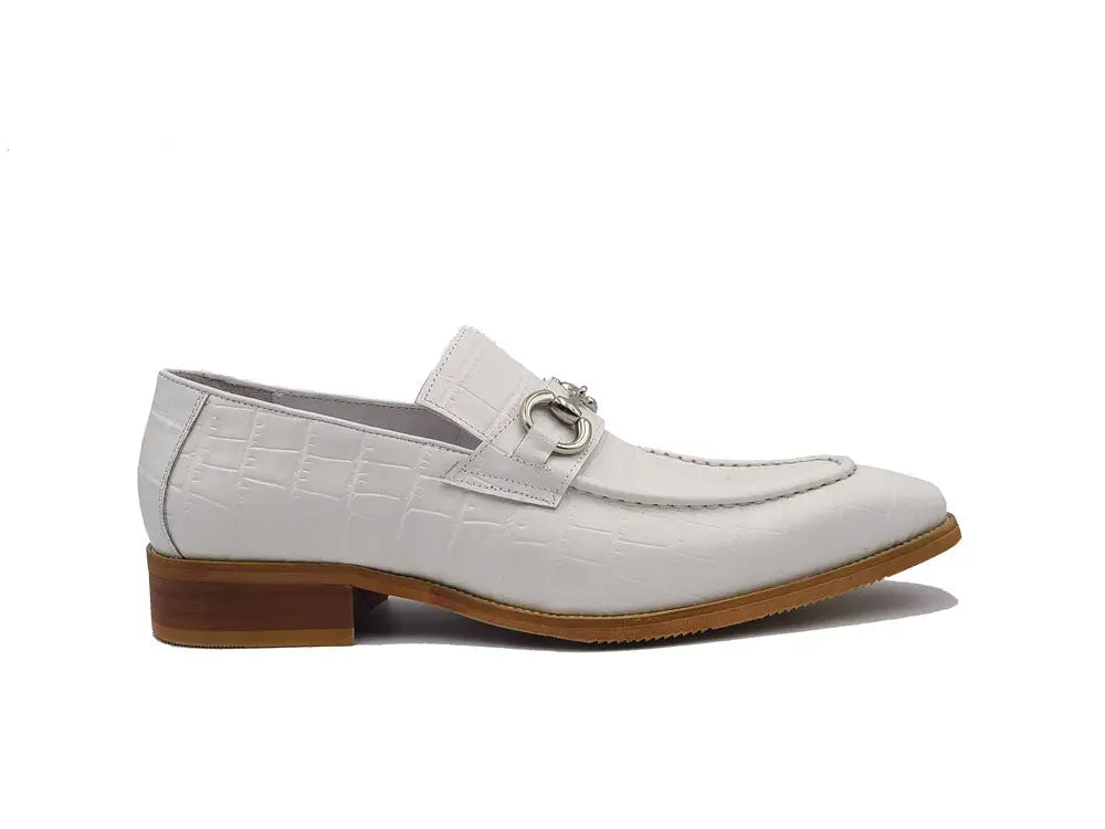 Buckle Loafer w Gator Embossed Leather Carrucci