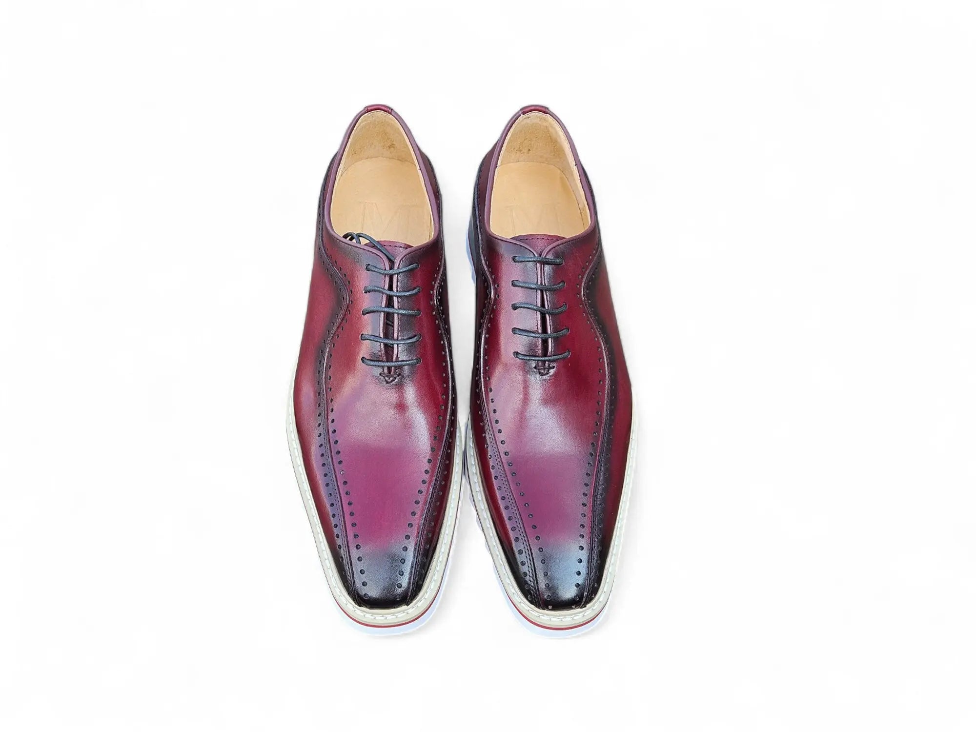 Burgundy Leather Lace-up in Bicycle Toe Carrucci
