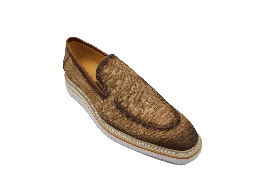 Burninshed Linen Loafer Carrucci