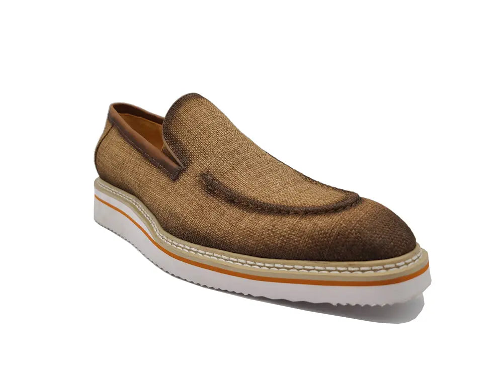 Burninshed Linen Loafer Carrucci