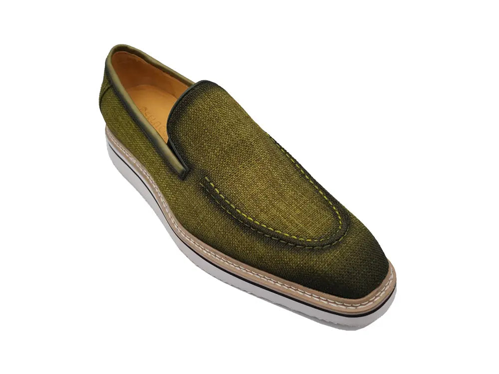 Burninshed Linen Loafer Carrucci