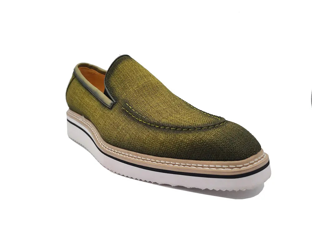 Burninshed Linen Loafer Carrucci