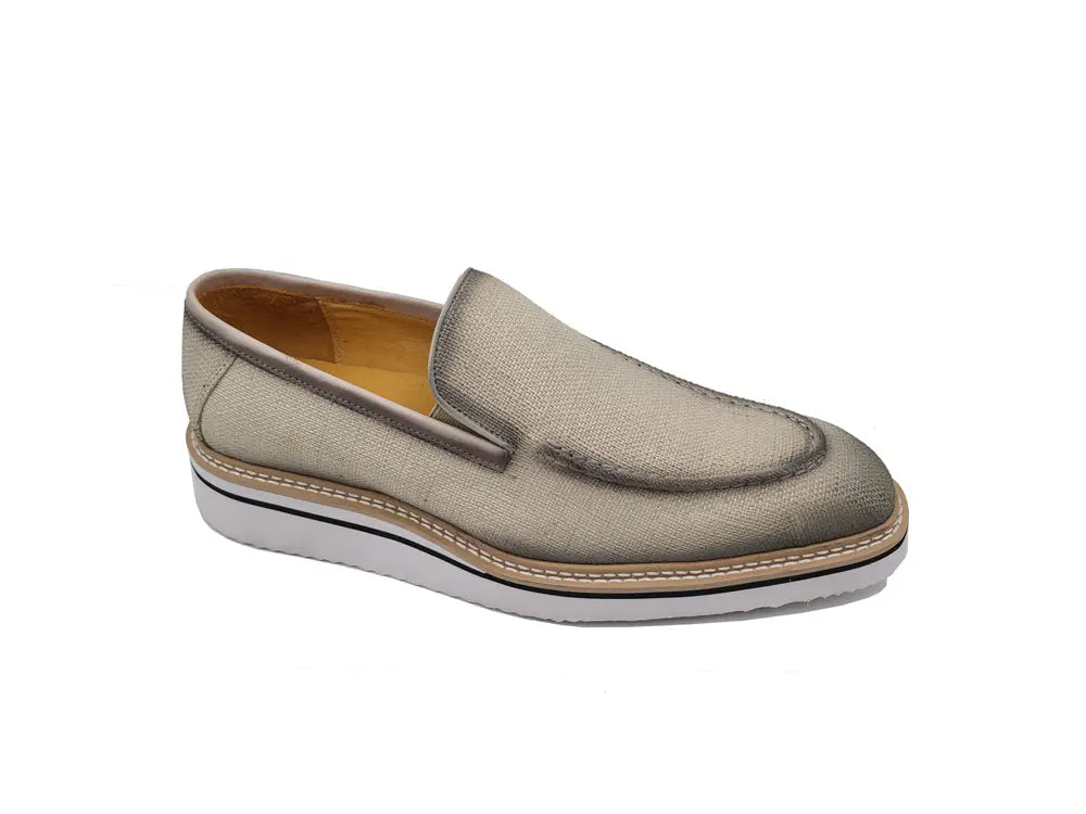 Burninshed Linen Loafer Carrucci