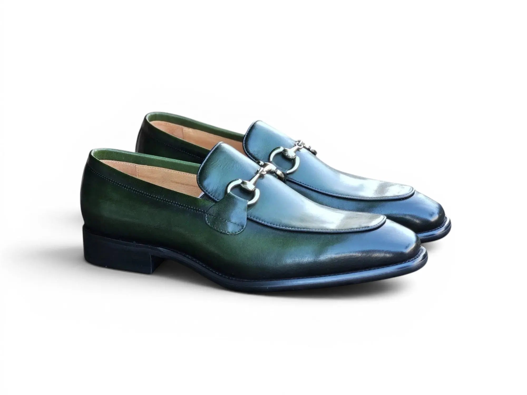 Burnished Calfskin Horsebit Loafer Carrucci