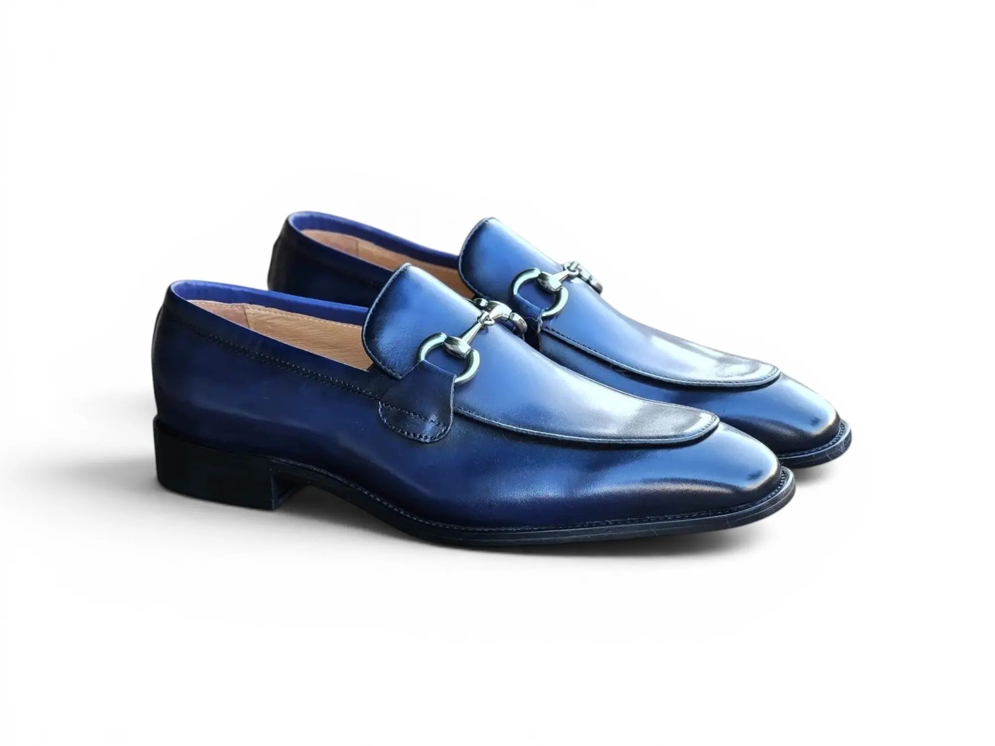 Burnished Calfskin Horsebit Loafer Carrucci
