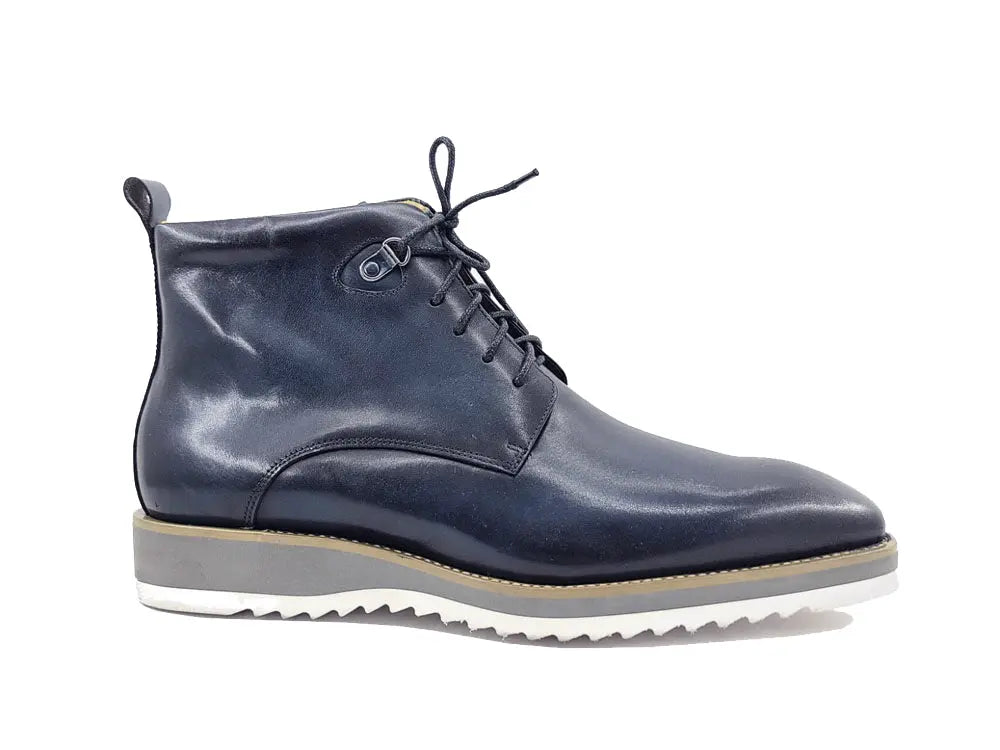 Burnished Calfskin Lace-Up Boot Carrucci