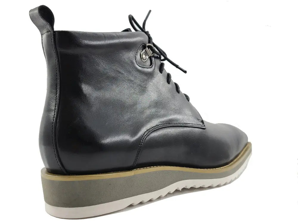 Burnished Calfskin Lace-Up Boot Carrucci