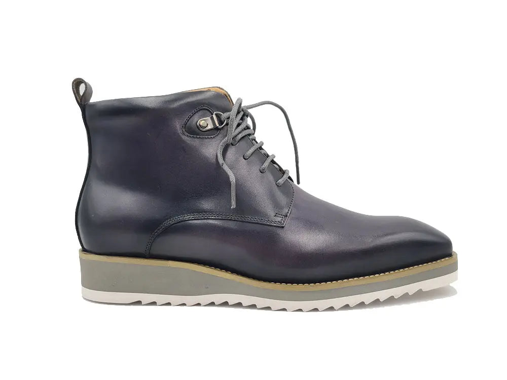 Burnished Calfskin Lace-Up Boot Carrucci