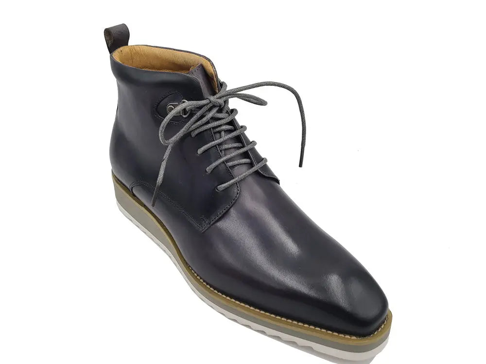 Burnished Calfskin Lace-Up Boot Carrucci