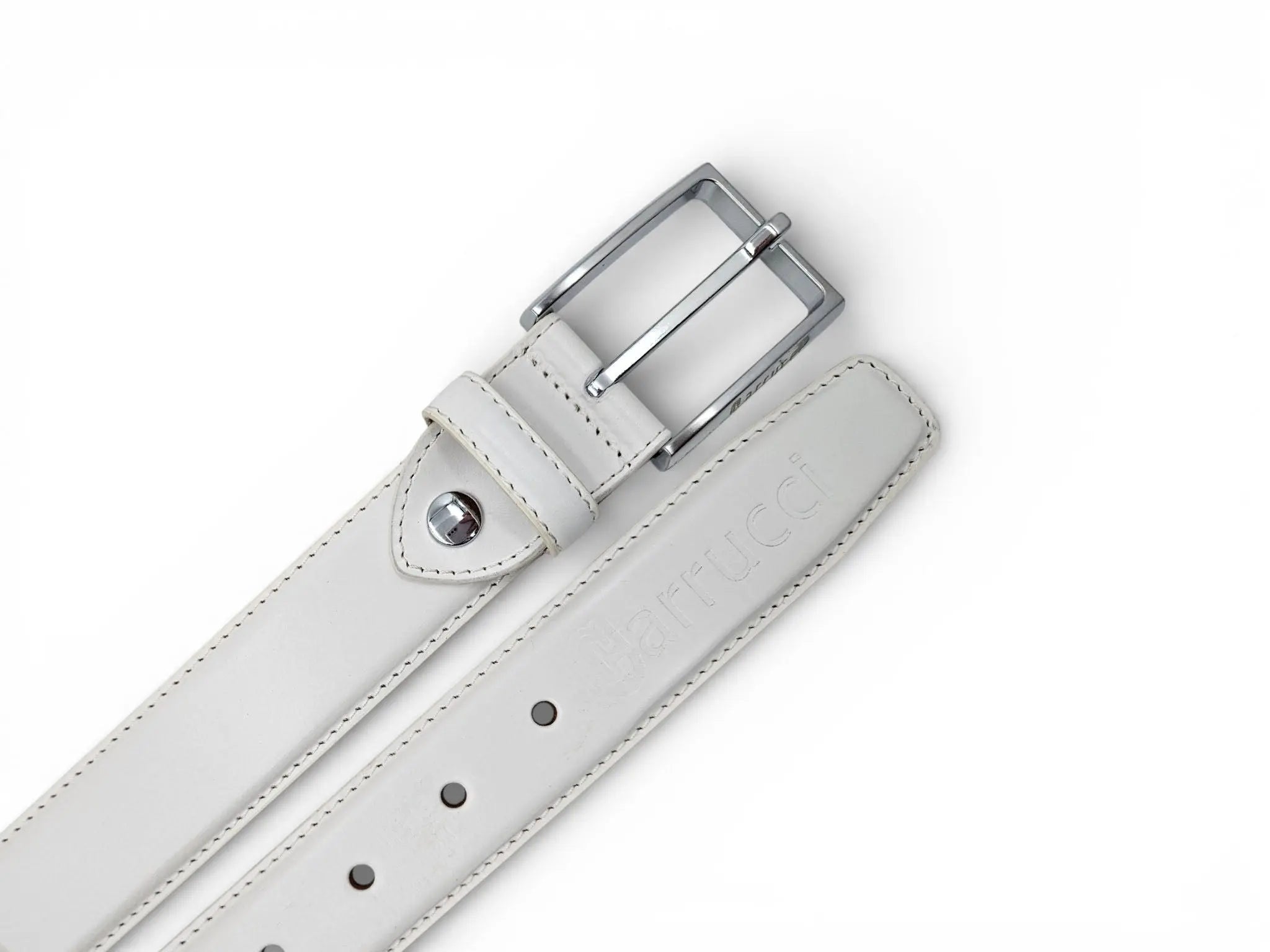 Burnished Calfskin Leather Belt Carrucci