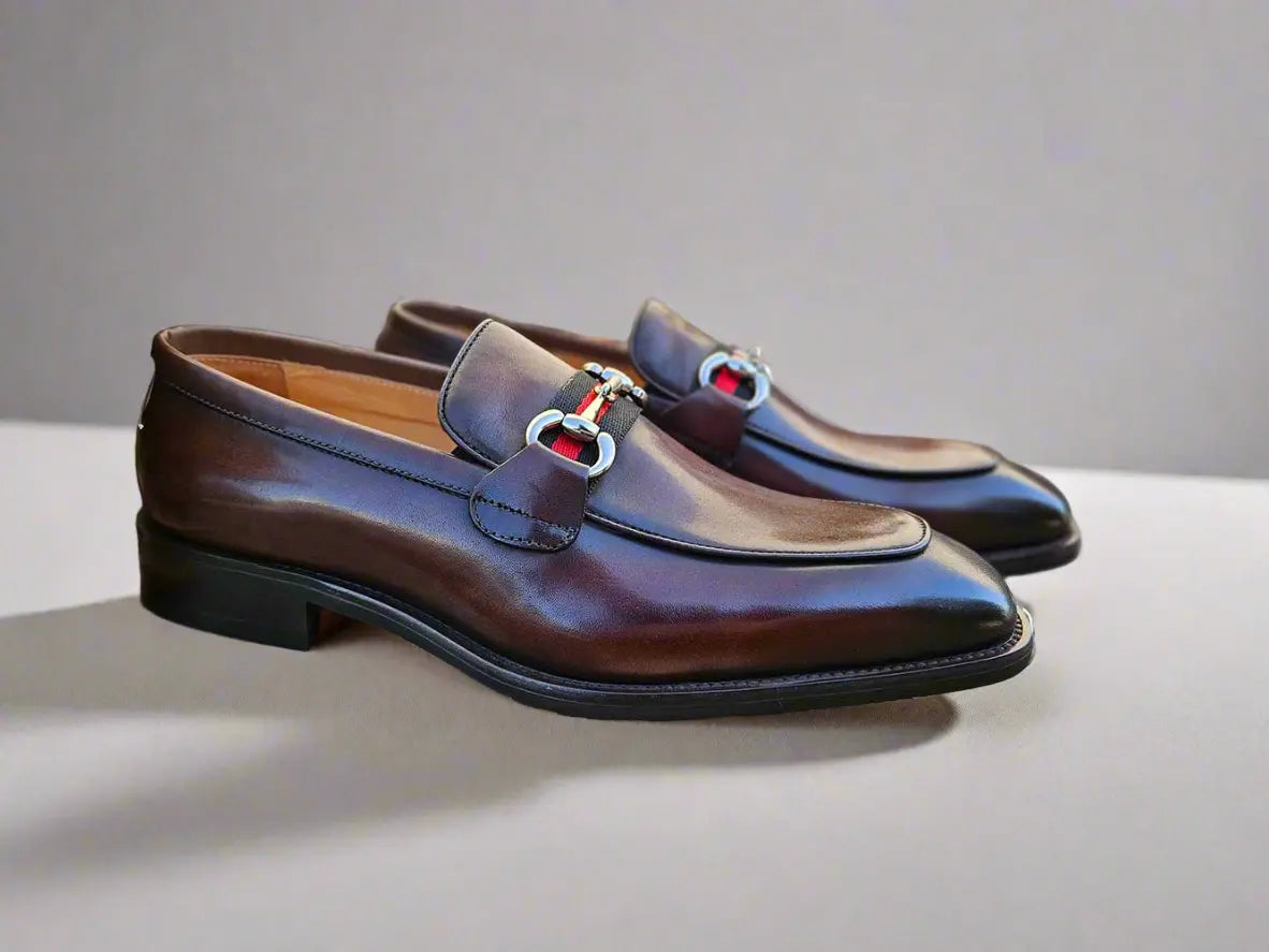 Burnished Calfskin Slip-On Loafer Carrucci