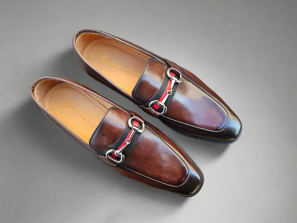 Burnished Calfskin Slip-On Loafer Carrucci