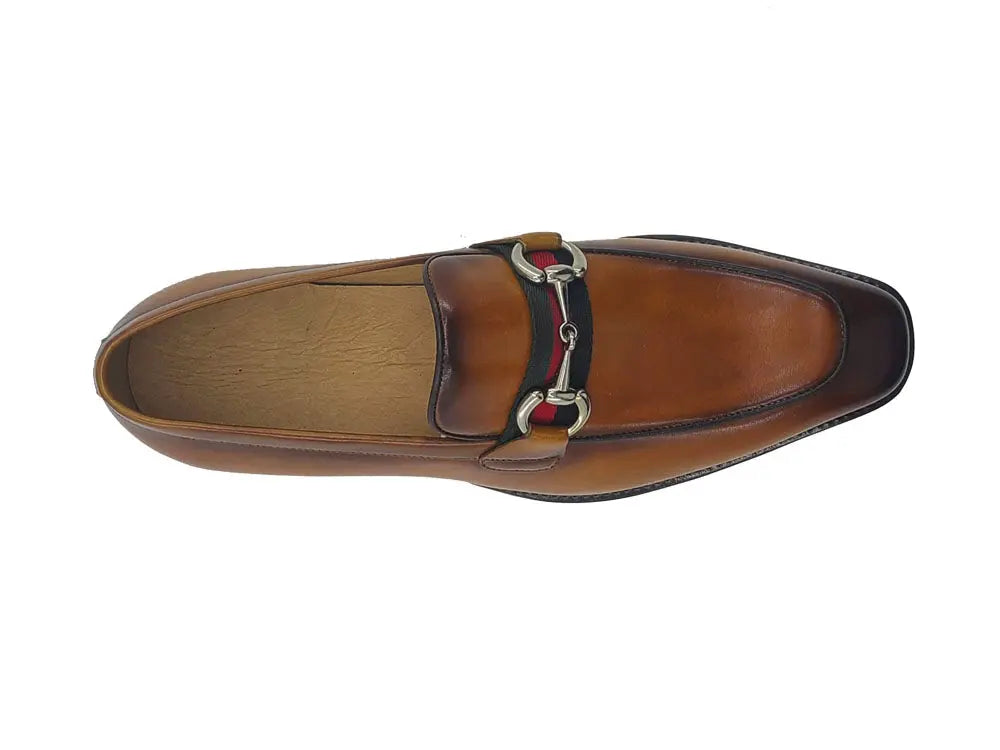 Burnished Calfskin Slip-On Loafer Carrucci