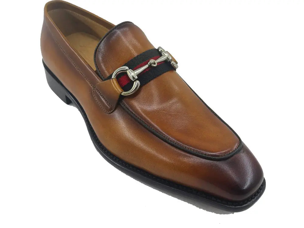 Burnished Calfskin Slip-On Loafer Carrucci