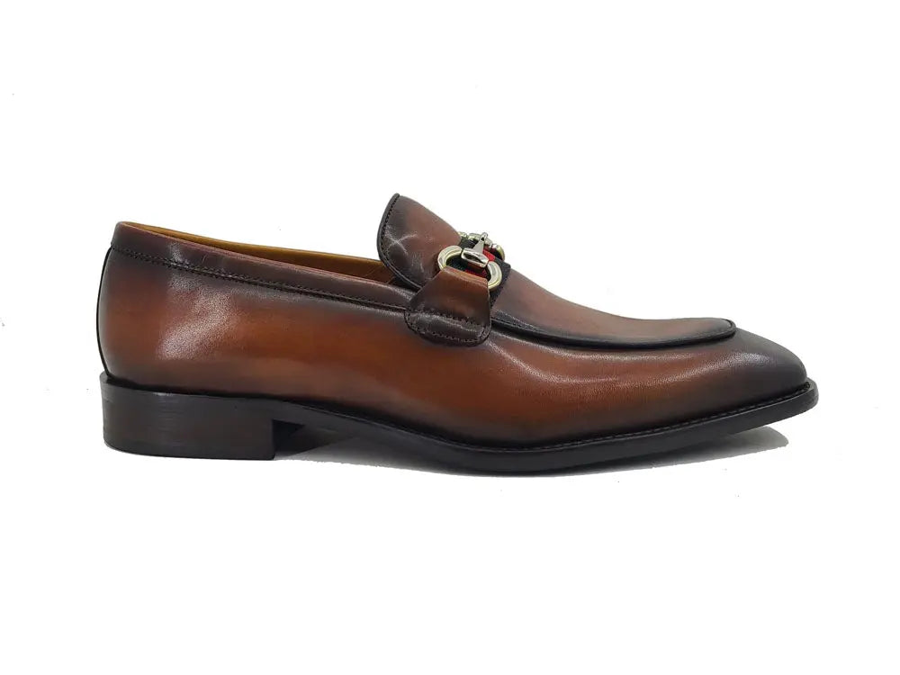 Burnished Calfskin Slip-On Loafer Carrucci