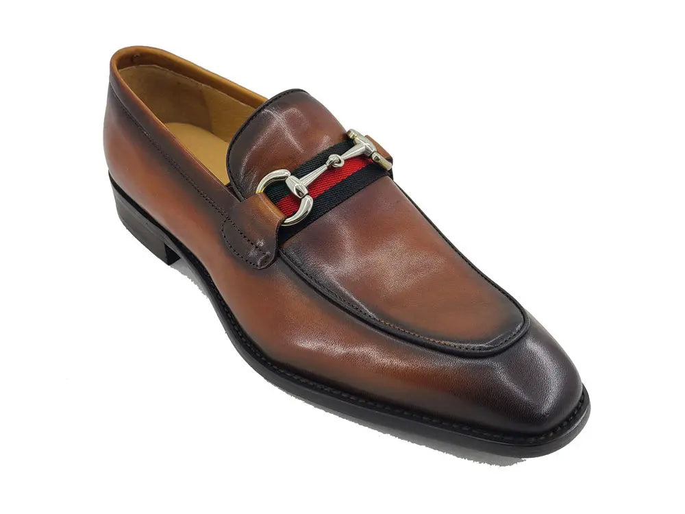 Burnished Calfskin Slip-On Loafer Carrucci