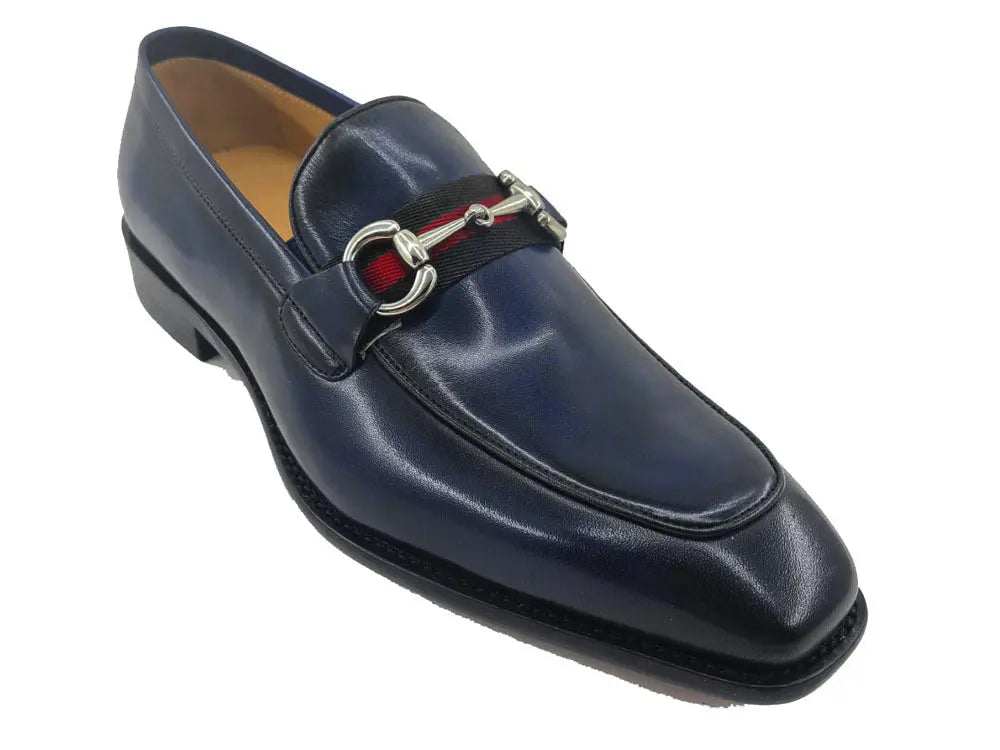 Burnished Calfskin Slip-On Loafer Carrucci