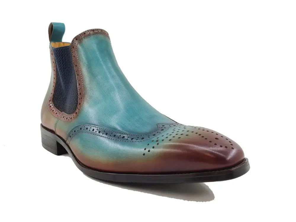 Burnished Calfskin Wingtip Boot Carrucci