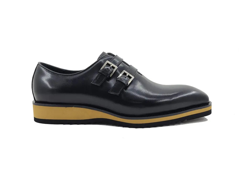 Burnished Double Monk Whole Cut Shoe Carrucci