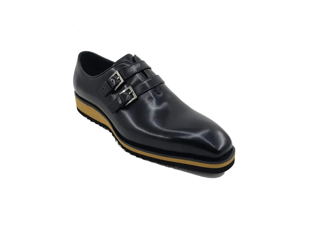 Burnished Double Monk Whole Cut Shoe Carrucci