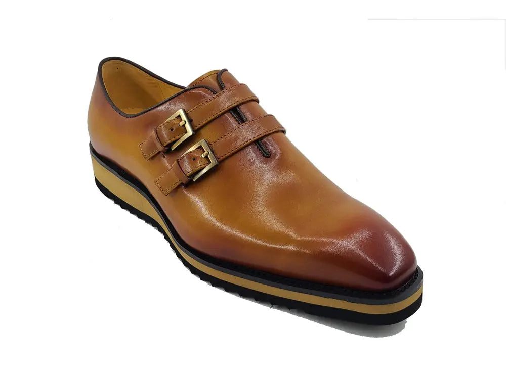 Burnished Double Monk Whole Cut Shoe Carrucci