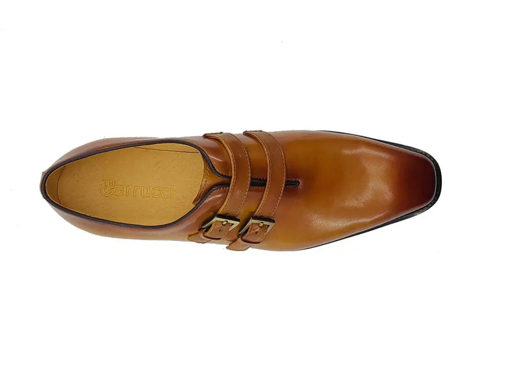 Burnished Double Monk Whole Cut Shoe Carrucci