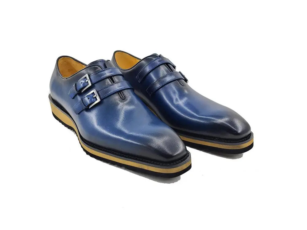 Burnished Double Monk Whole Cut Shoe Carrucci