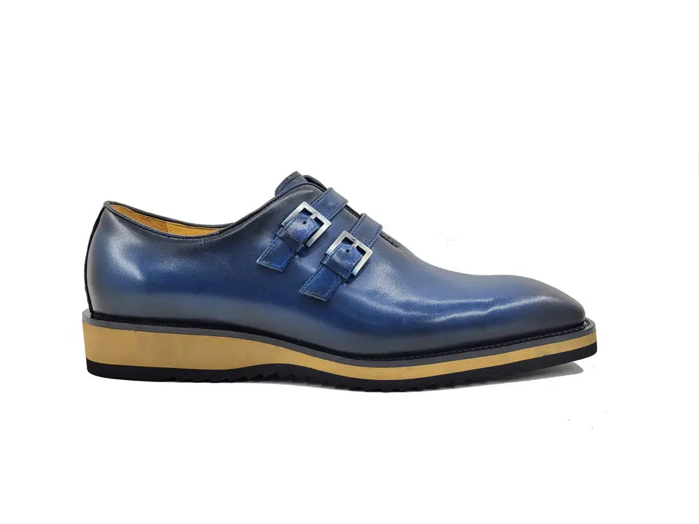 Burnished Double Monk Whole Cut Shoe Carrucci