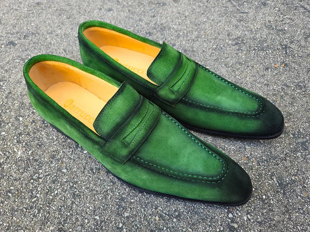 Burnished Suede Penny Loafer Carrucci