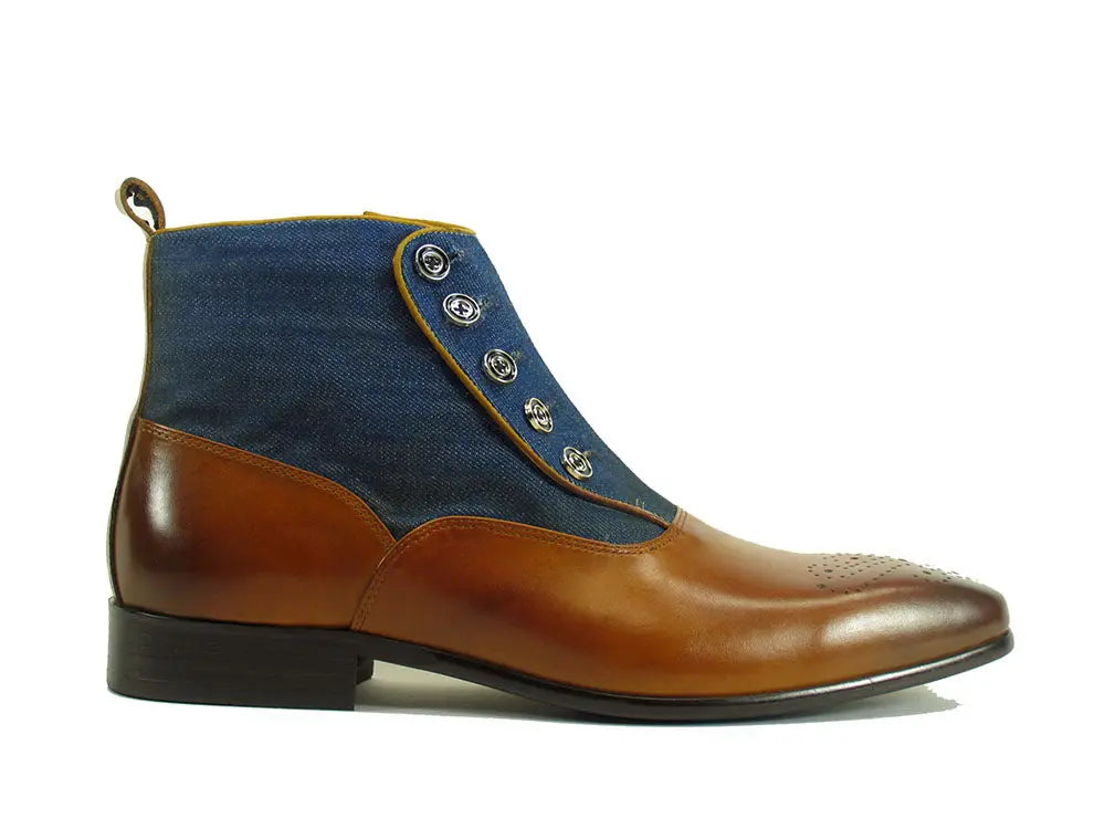 Calfskin Button Up Slip-On Boot Carrucci