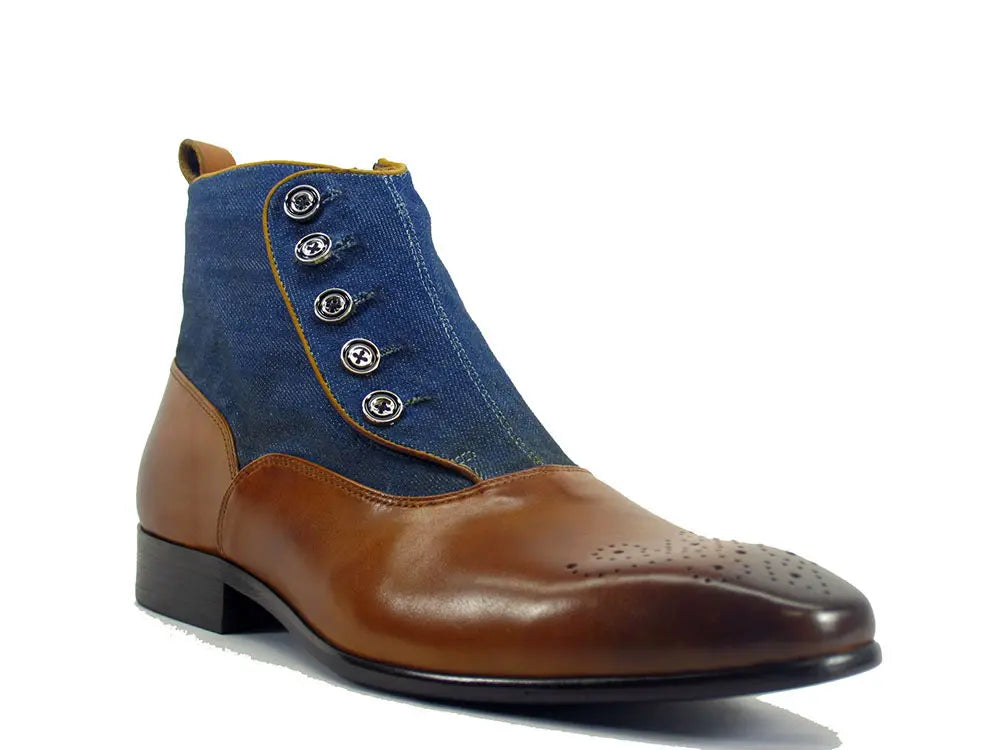 Calfskin Button Up Slip-On Boot Carrucci