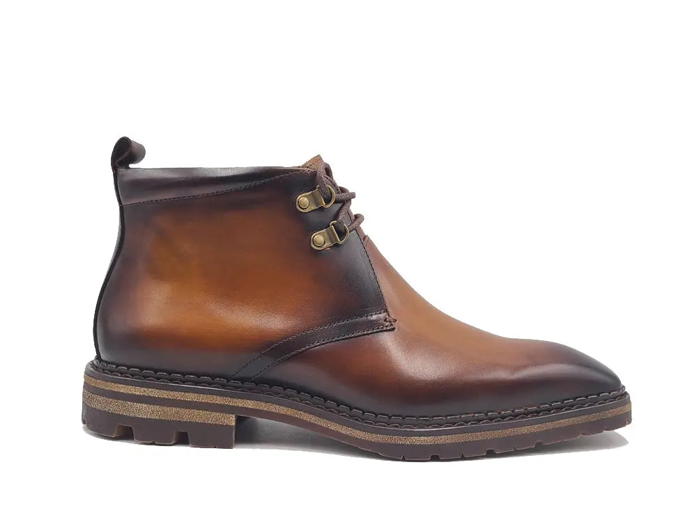 Calfskin Chukka Boot with Lug Sole Carrucci