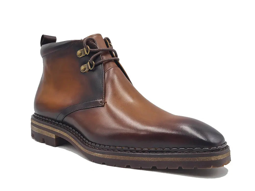 Calfskin Chukka Boot with Lug Sole Carrucci