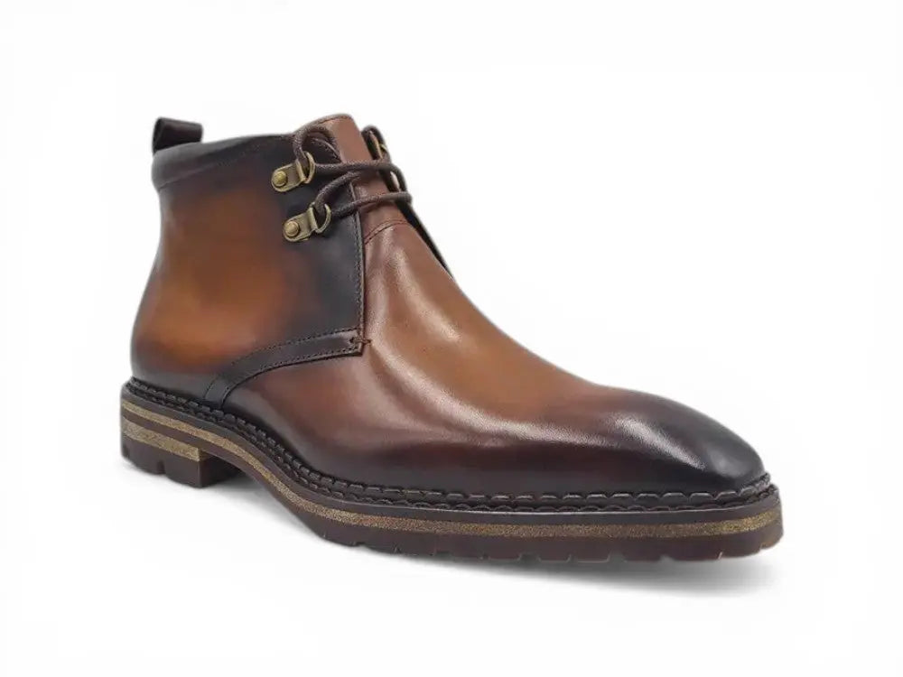 Calfskin Chukka Boot with Lug Sole Carrucci