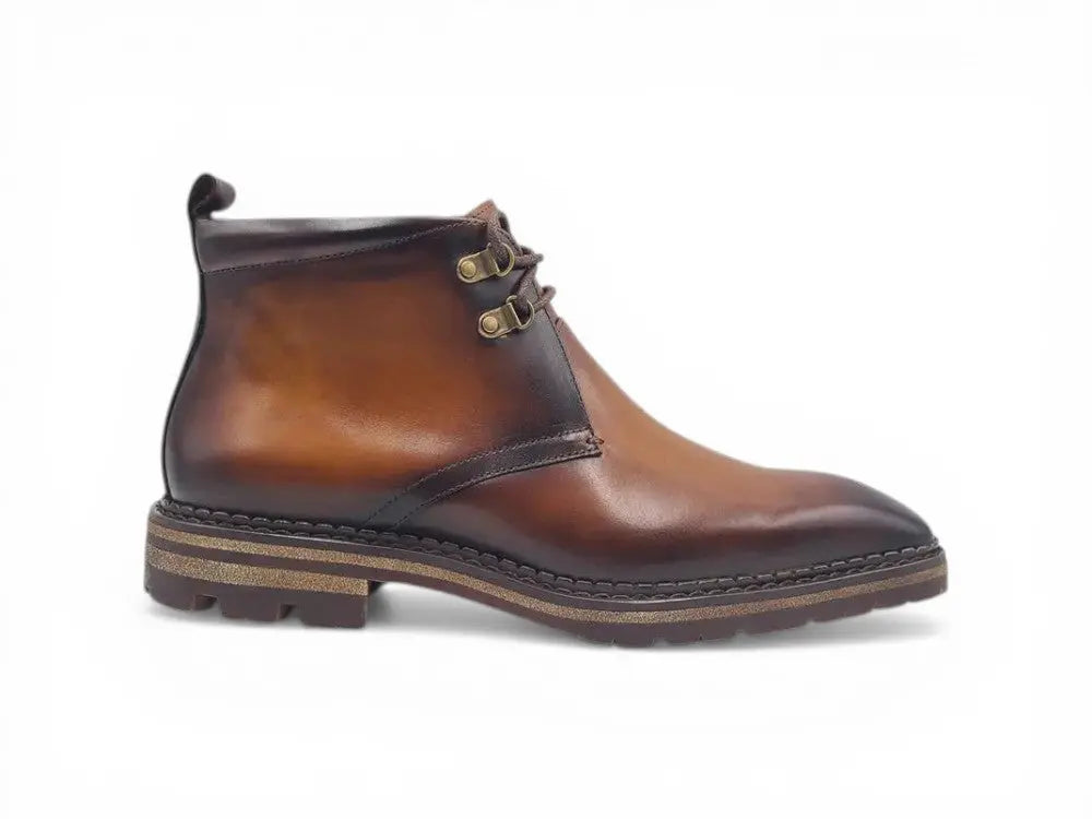 Calfskin Chukka Boot with Lug Sole Carrucci