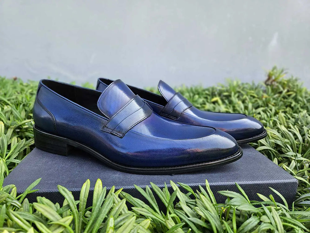 Calfskin Modern Classic Penny Loafer - Carrucci Shoes display picture 1