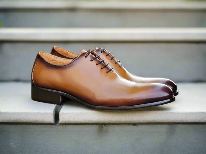 Carrucci Chestnut Leather Plain Toe Mens Lace Up Dress Shoe main image 1