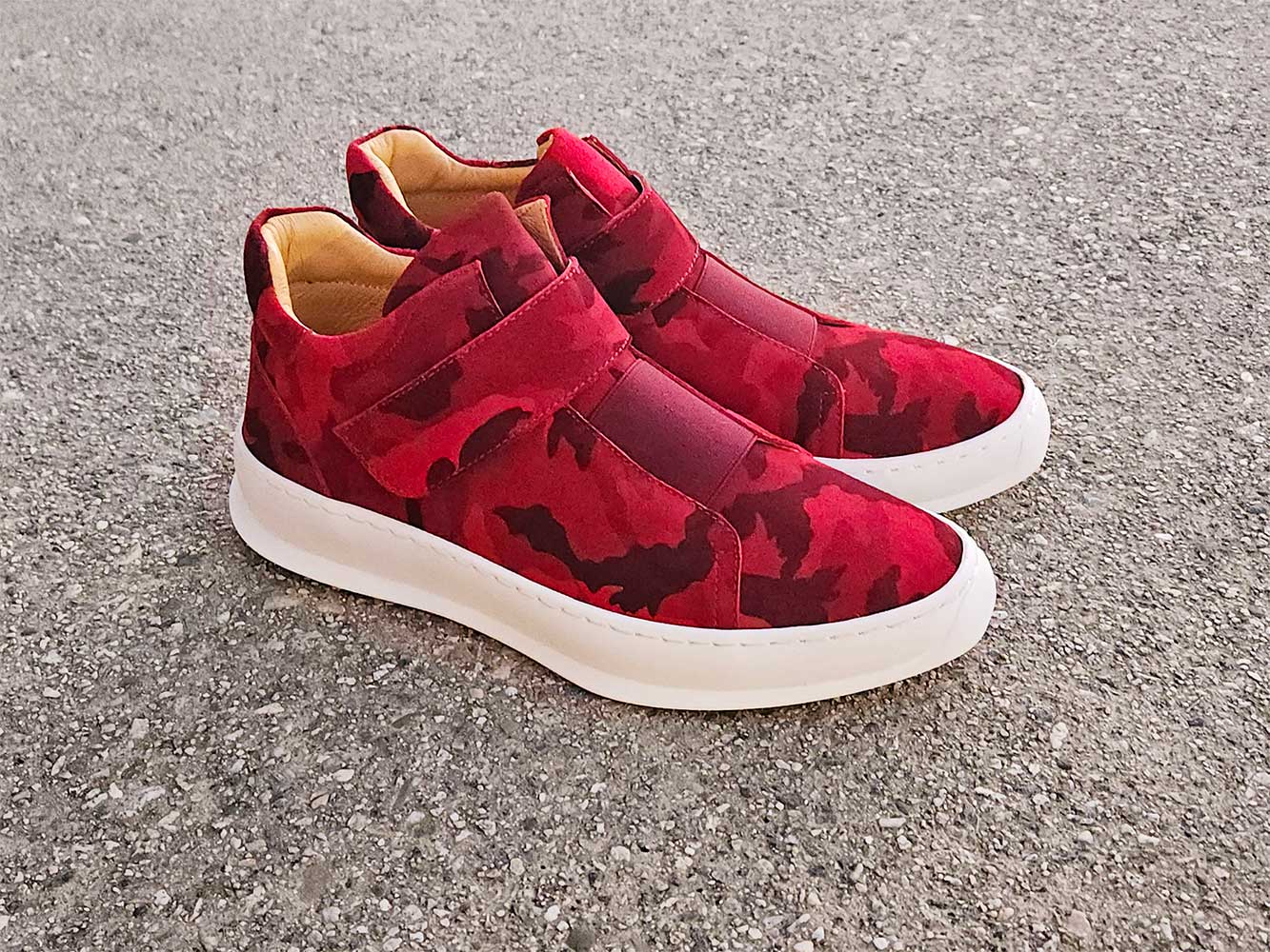 Camouflage Printed Suede Sneakers Carrucci