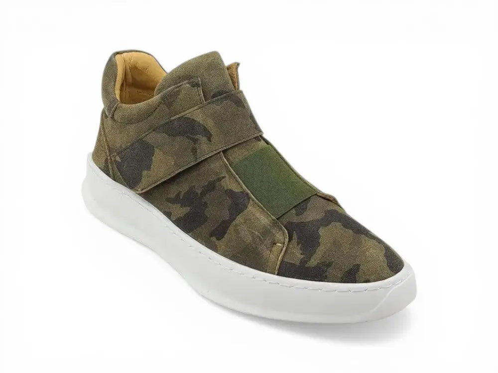 Camouflage Printed Suede Sneakers Carrucci