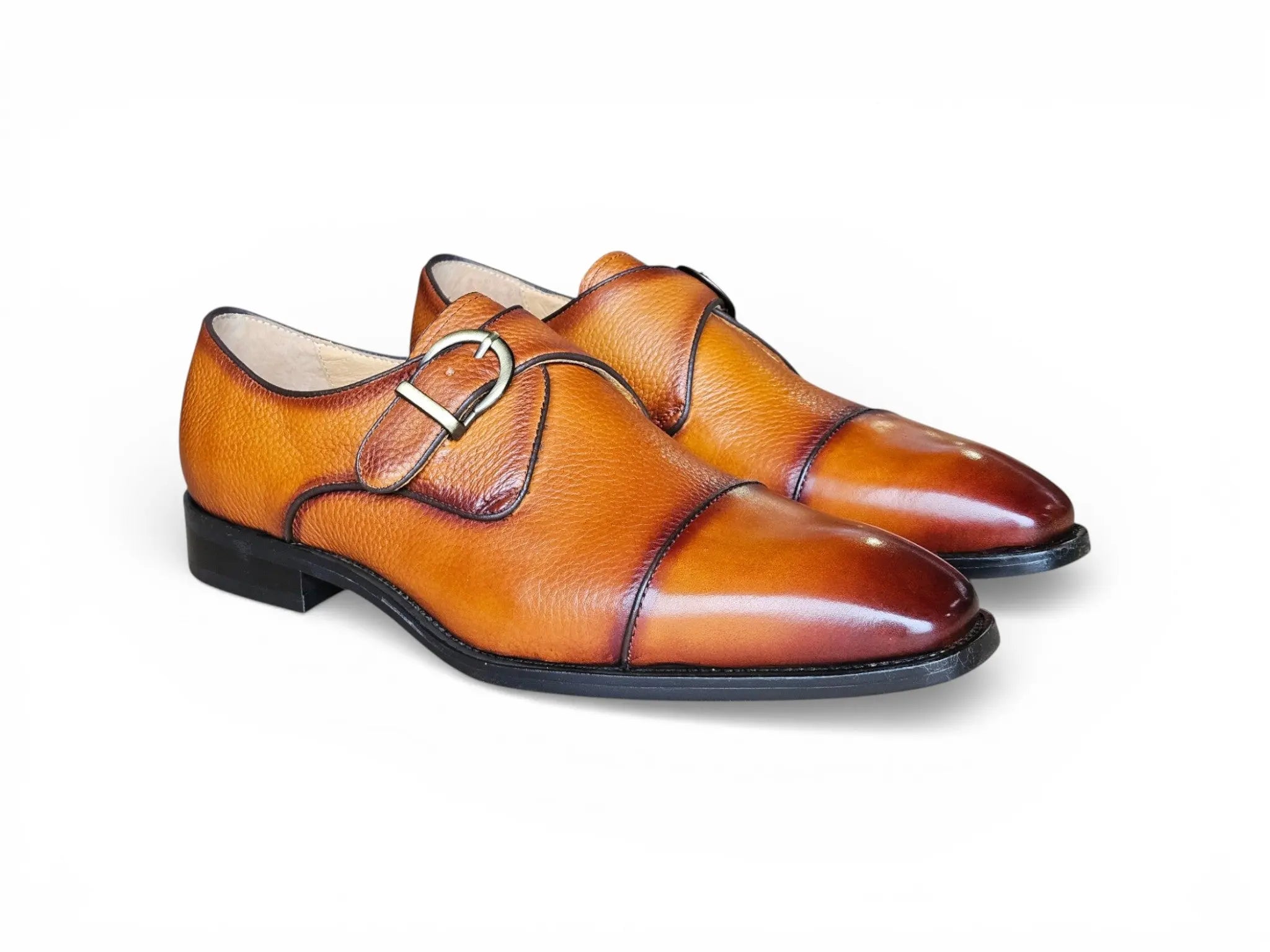 Cap Toe Monk Strap Shoes Carrucci