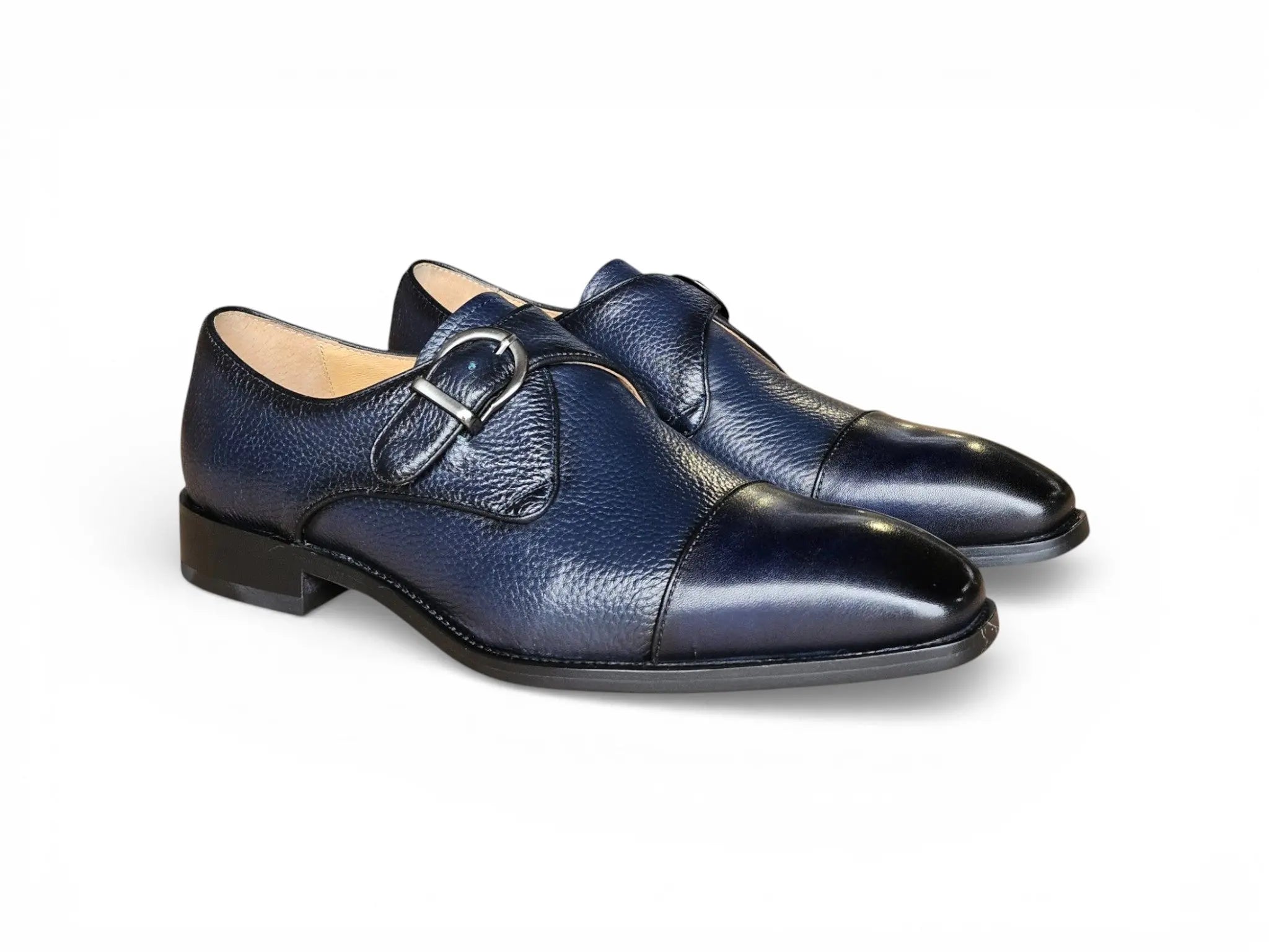 Cap Toe Monk Strap Shoes Carrucci