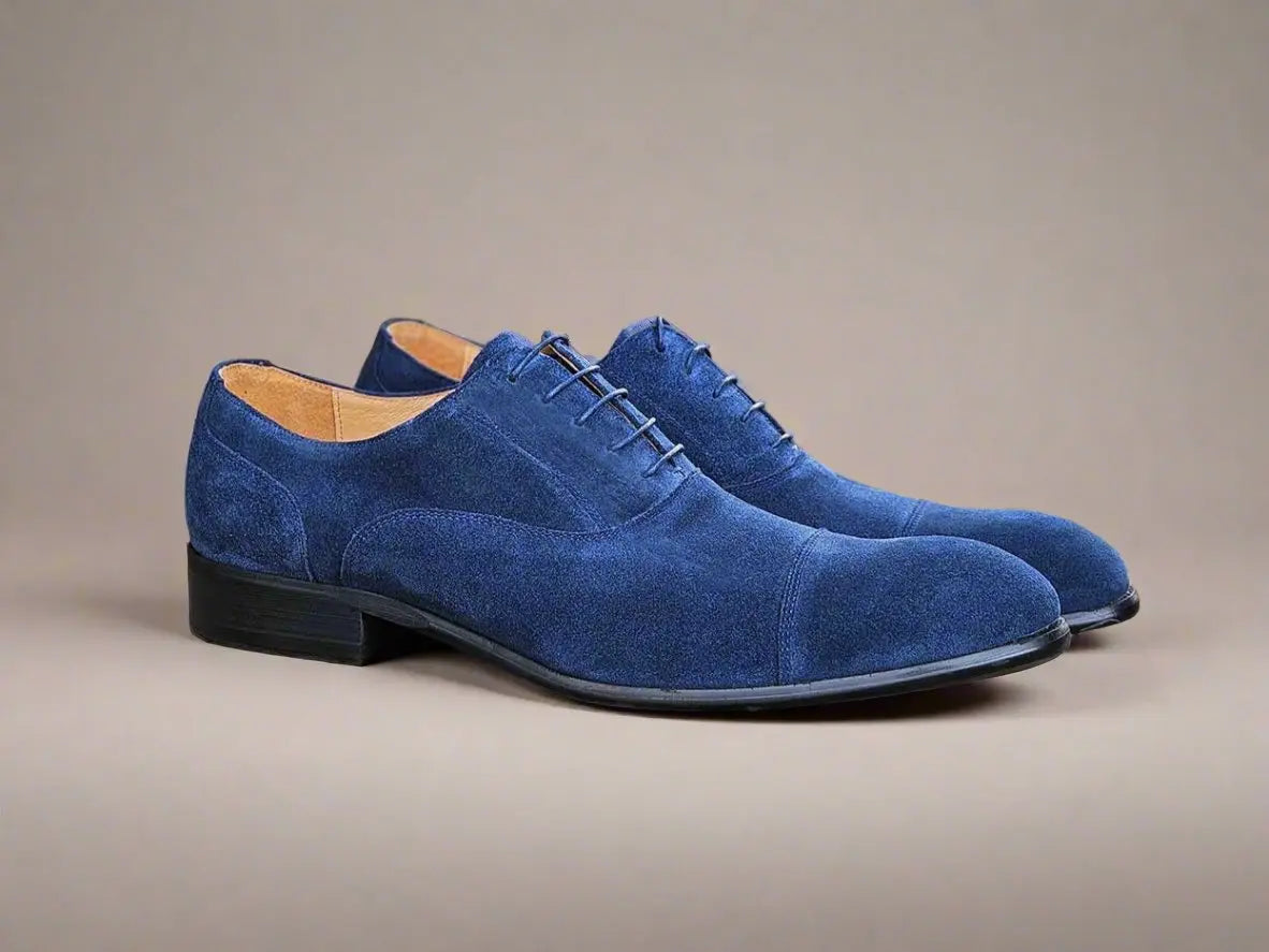 Cap Toe Suede Lace-up Shoe Carrucci